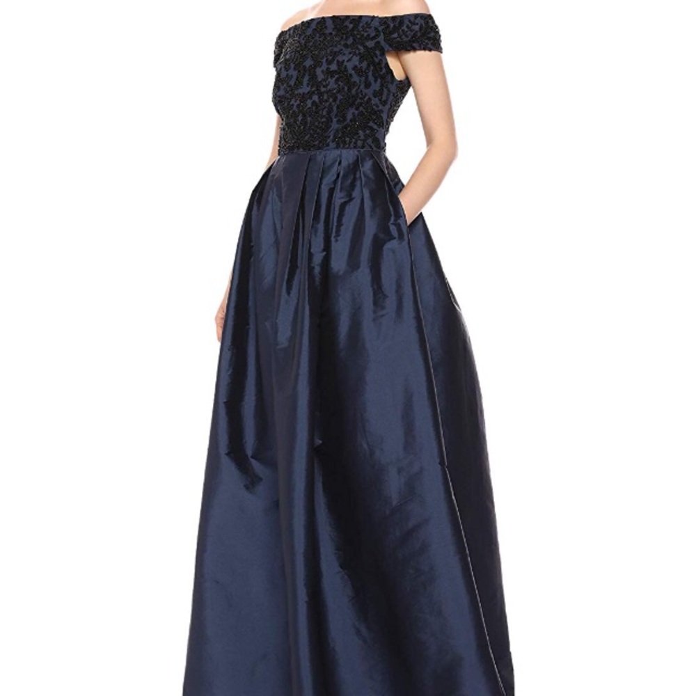 Adrianna Papell Long Navy Dress